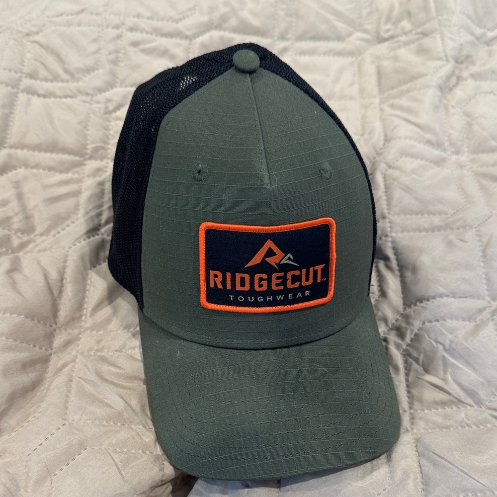 Ridgecut Toughwear Green & Black Trucker Hat with Orange Logo